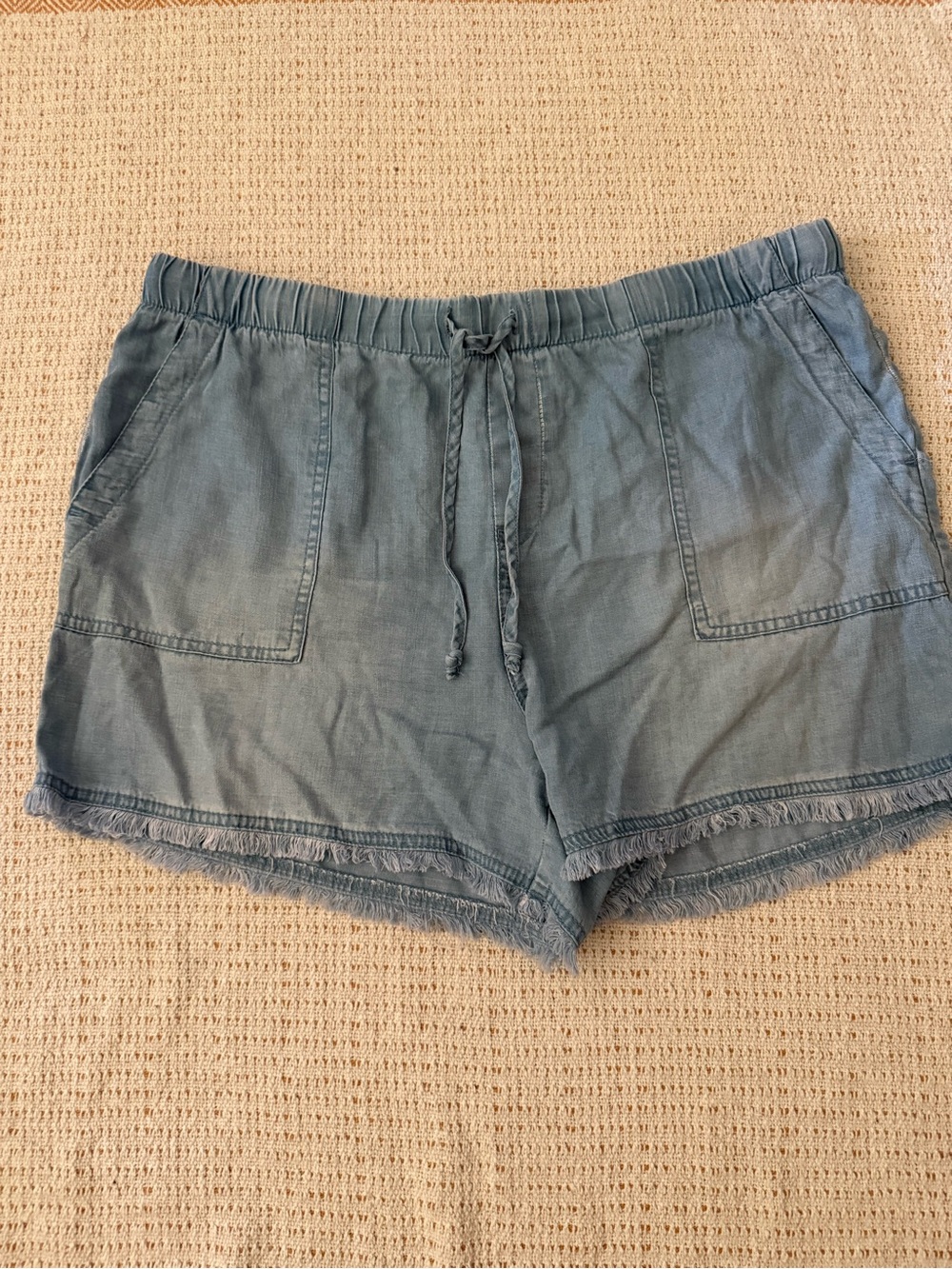 For The Republic Washed Slate Blue  Drawstring Shorts